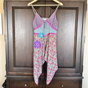 SOLSTICE Handkerchief Hem Boho Top Womens Size M Festival Vintage-Inspired